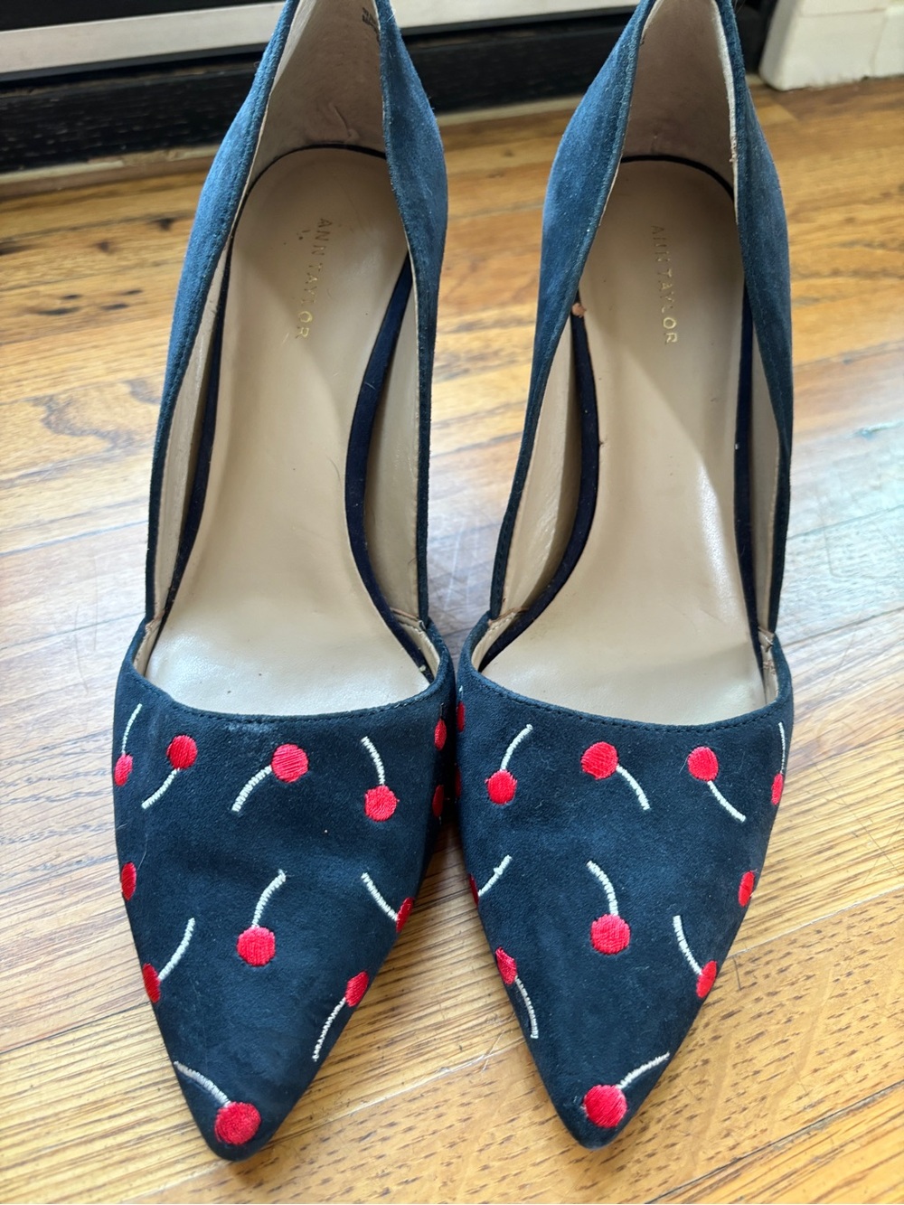 Ann Taylor Cherry Embroidered Azra Pumps